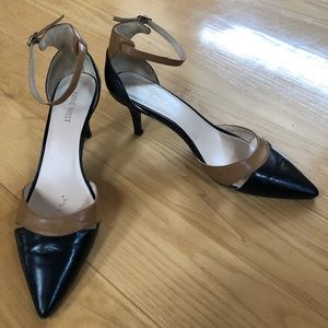 Nine West Agata Leather Two Tone Ankle Strap Pump